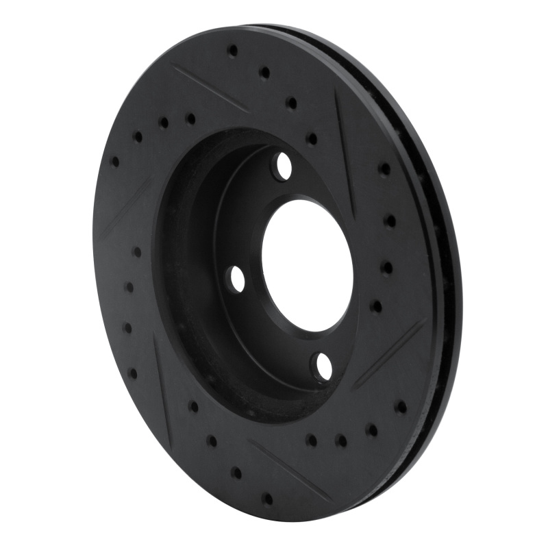 Audi 4000 Brake Rotor (1) - Front Left - R1 Concepts - Drilled & Slotted - Black - `80-`08
